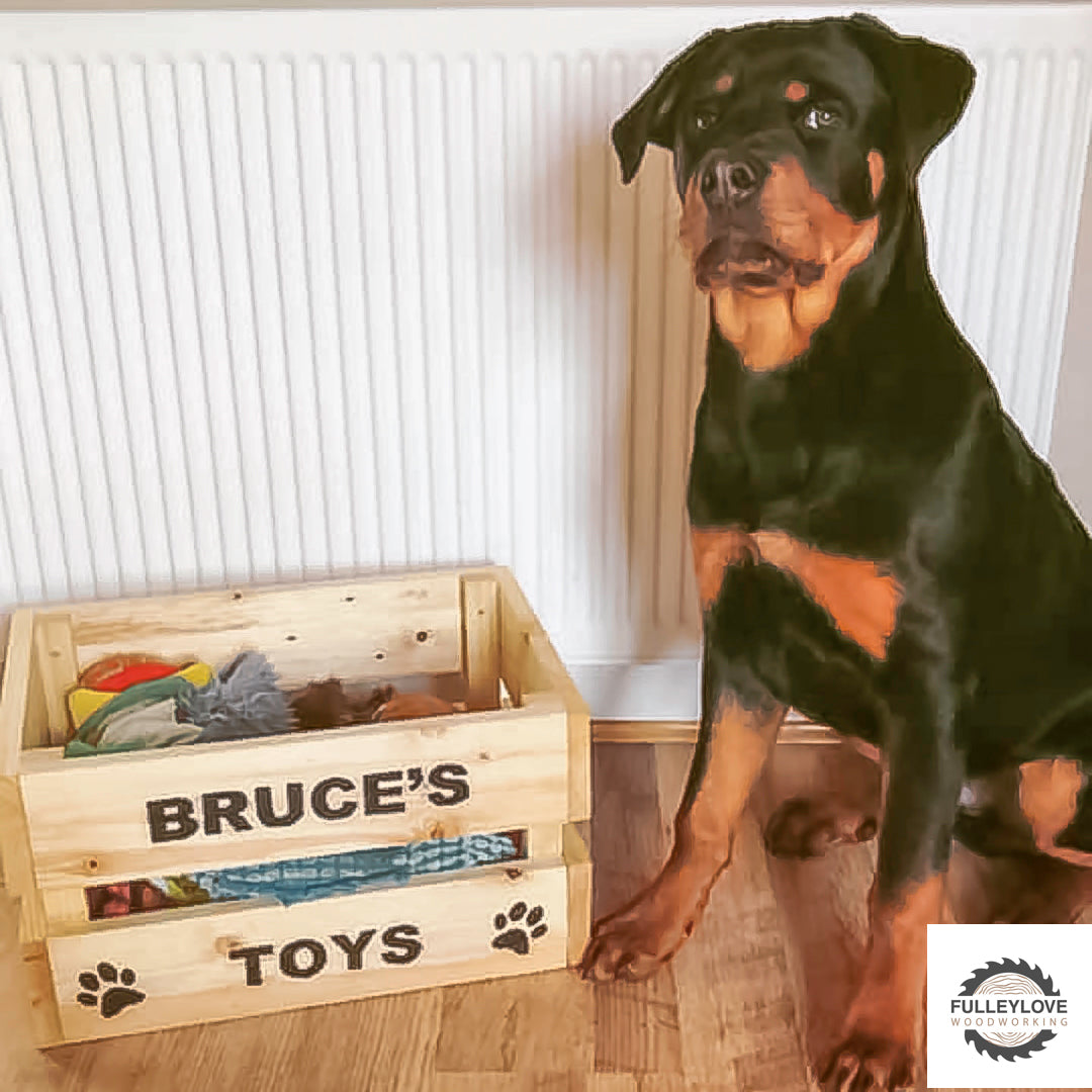 Personalised Dog Toy / Treat Crate - Fulleylove Woodworking