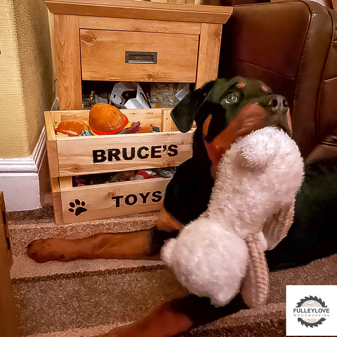 Personalised Dog Toy / Treat Crate - Fulleylove Woodworking