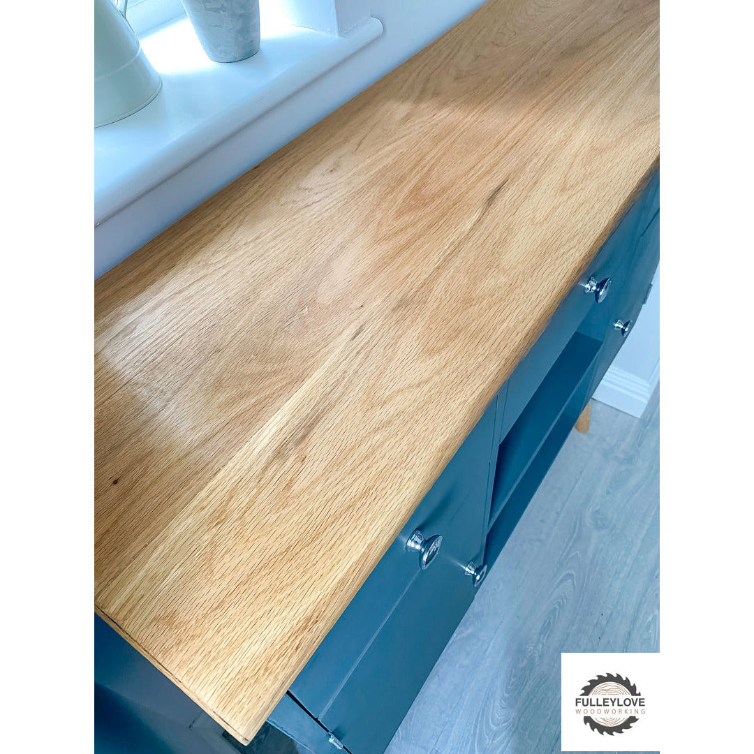 Minimilist Solid Oak Worktop Hallway Unit - Fulleylove Woodworking