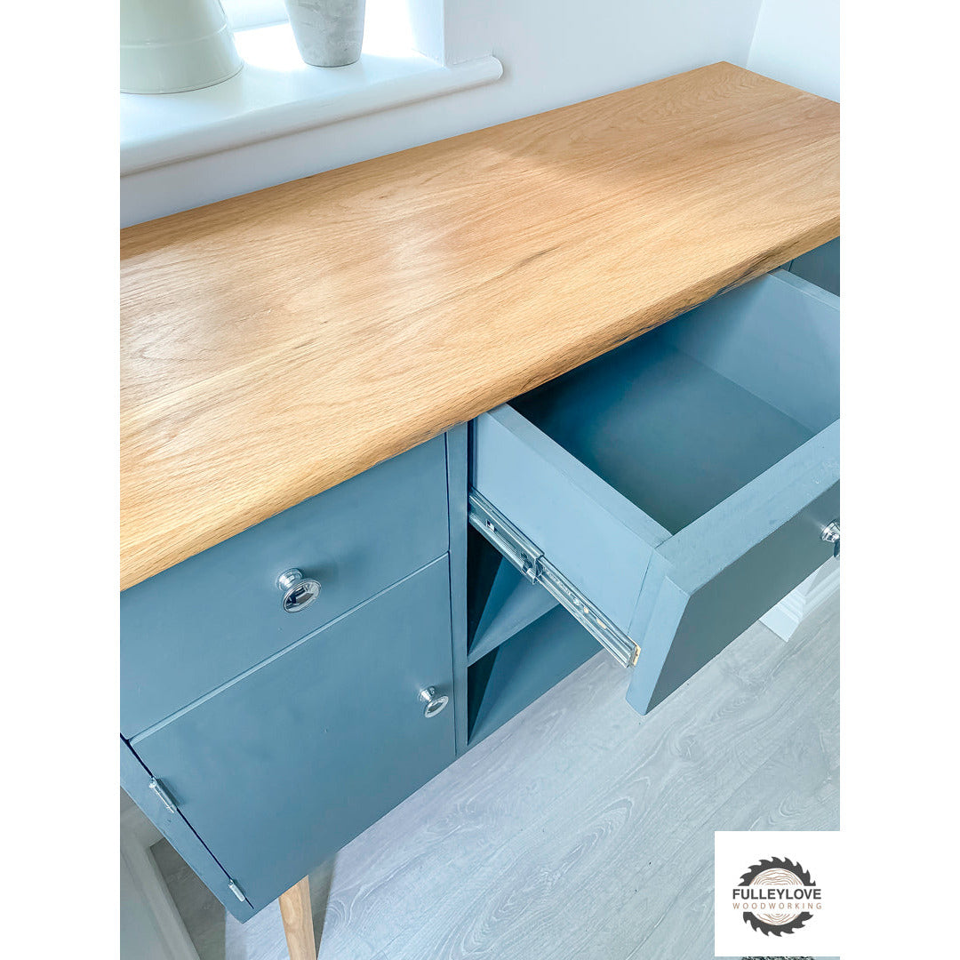 Minimilist Solid Oak Worktop Hallway Unit - Fulleylove Woodworking