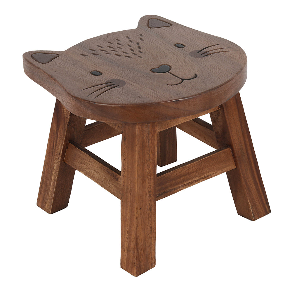 26cm Children's Wooden Cat Stool - Fulleylove Woodworking