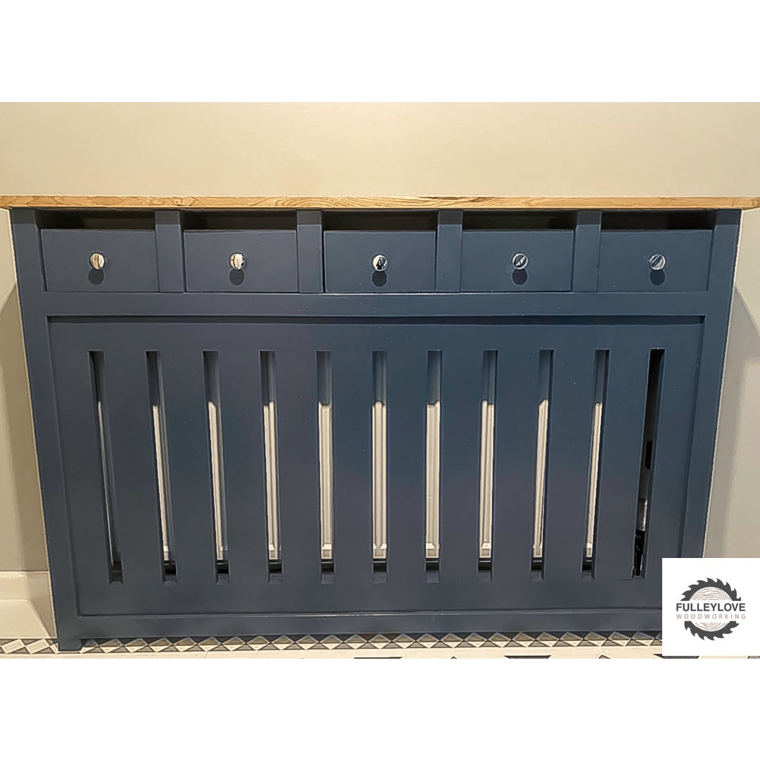 Bespoke Radiator Cover With Drawers - Fulleylove Woodworking